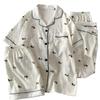 Dachshund Polka Dot Premium Cloud Cotton Pajamas Women'S Summer Short-Sleeved Casual Loungewear Three-Piece Set