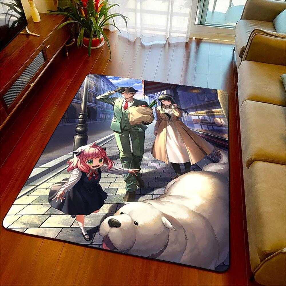 Spy X Family Tappeto Antiscivolo Pavimento Soffice Pavimento per Soggiorno Tappeto Soggiorno Camera da Letto Man Cave Finestra Comodino Decorazione Casa