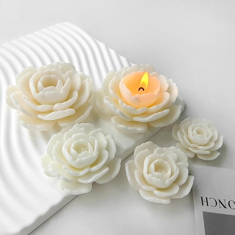 Camellia Flower Silicone Mold DIY Scented Candle Making Handmade Soap Mold DIY