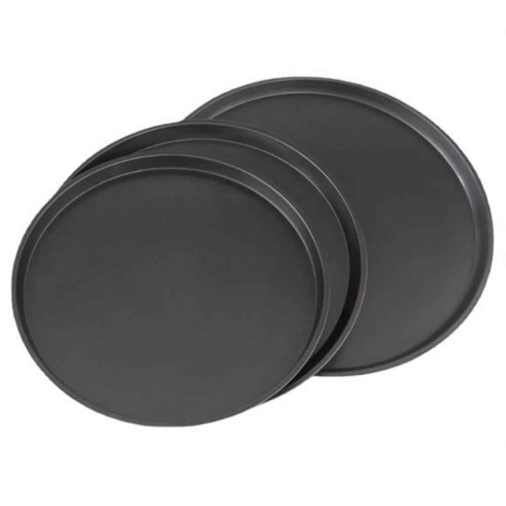 3Pcs/Set Easy Demoulding Pizza Mould Carbon Steel Pizza Oven Tray Shallow Round Pizza Plate Oven