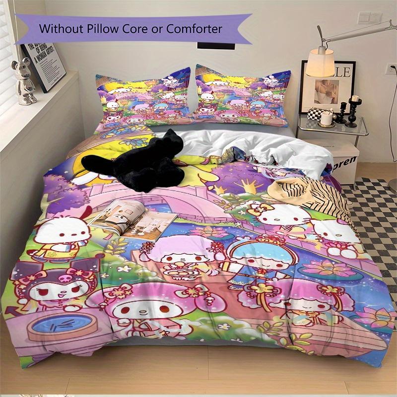 3pcs Sanrio's Mid-Autumn Festival Print Cover Set Ultra Soft, Breathable, and Comfortable Bedding with Stylish Design for Bedroom and Guest Room