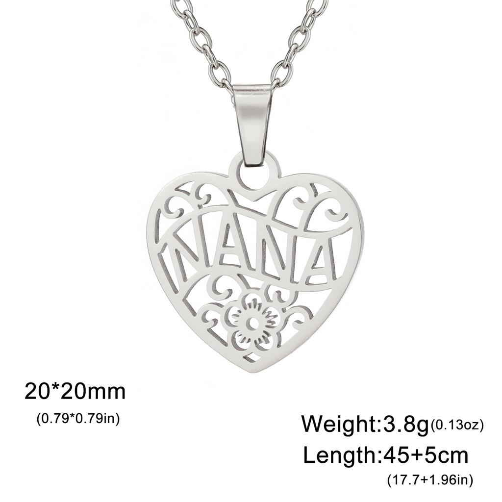 NANA MOM HOPE LOVE DREAM Pendant Stainless Steel Necklace Men and Women Fashion Valentine's Day Gift Jewelry Gift