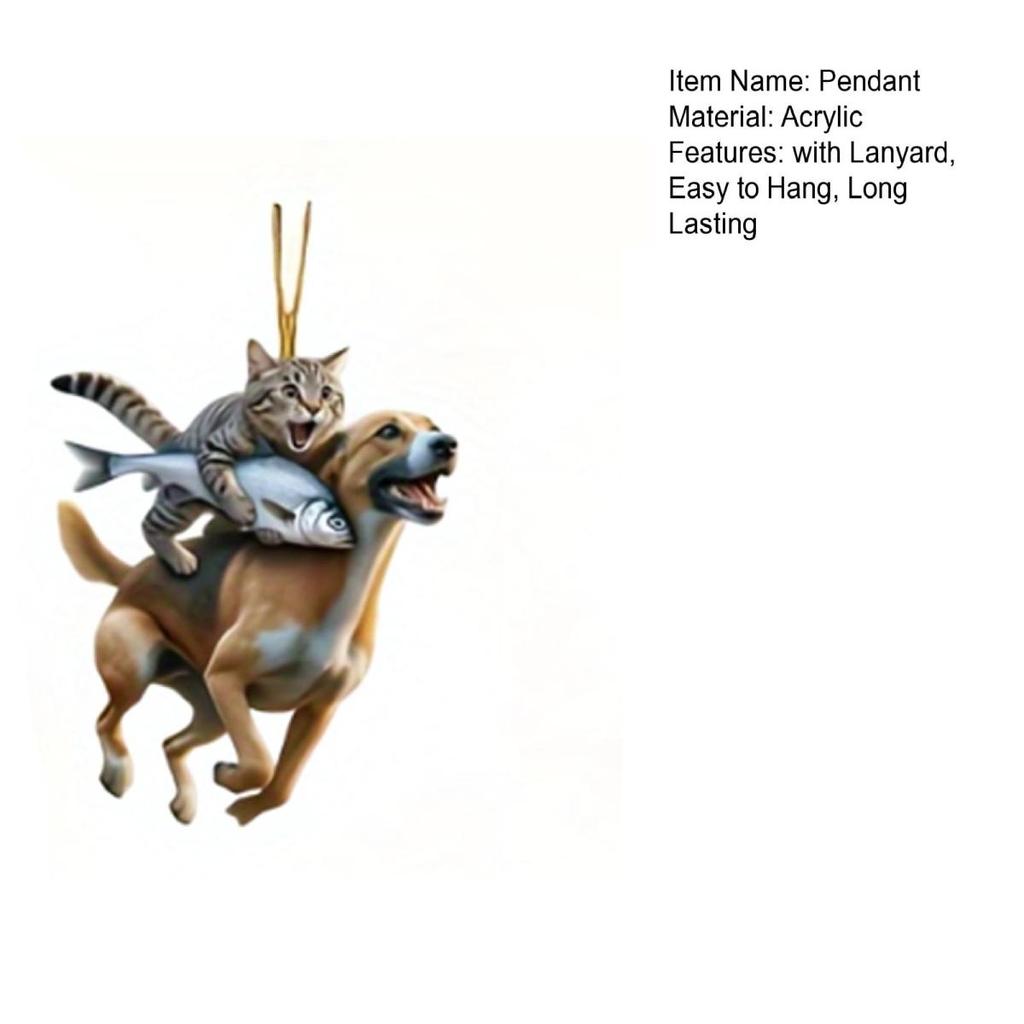 Yousheng Hanging Ornament Funny Animal Pendant with Lanyard Easy To Hang Realistic Design 2D Car Rearview Mirror Pendant