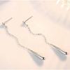 925 Silver Long Water Drop Shape Earrings For Women New Design Light Luxury Tassel Earrings Wedding Party Jewelry Gift