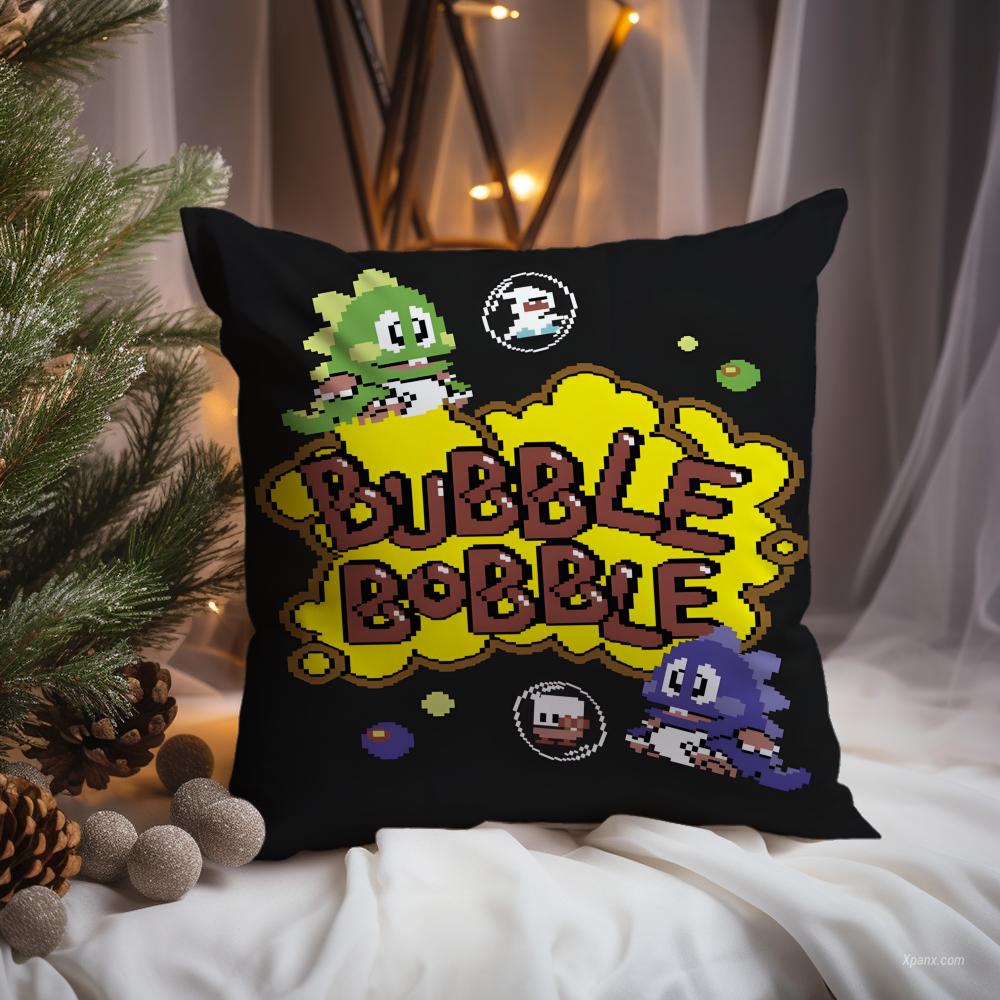 

hot game b-Bubble Bobble Cushion Cover Premium Comfort Reversible Pillow Cove -Two in One Design for Any Room & Car Interior 12x12Inch