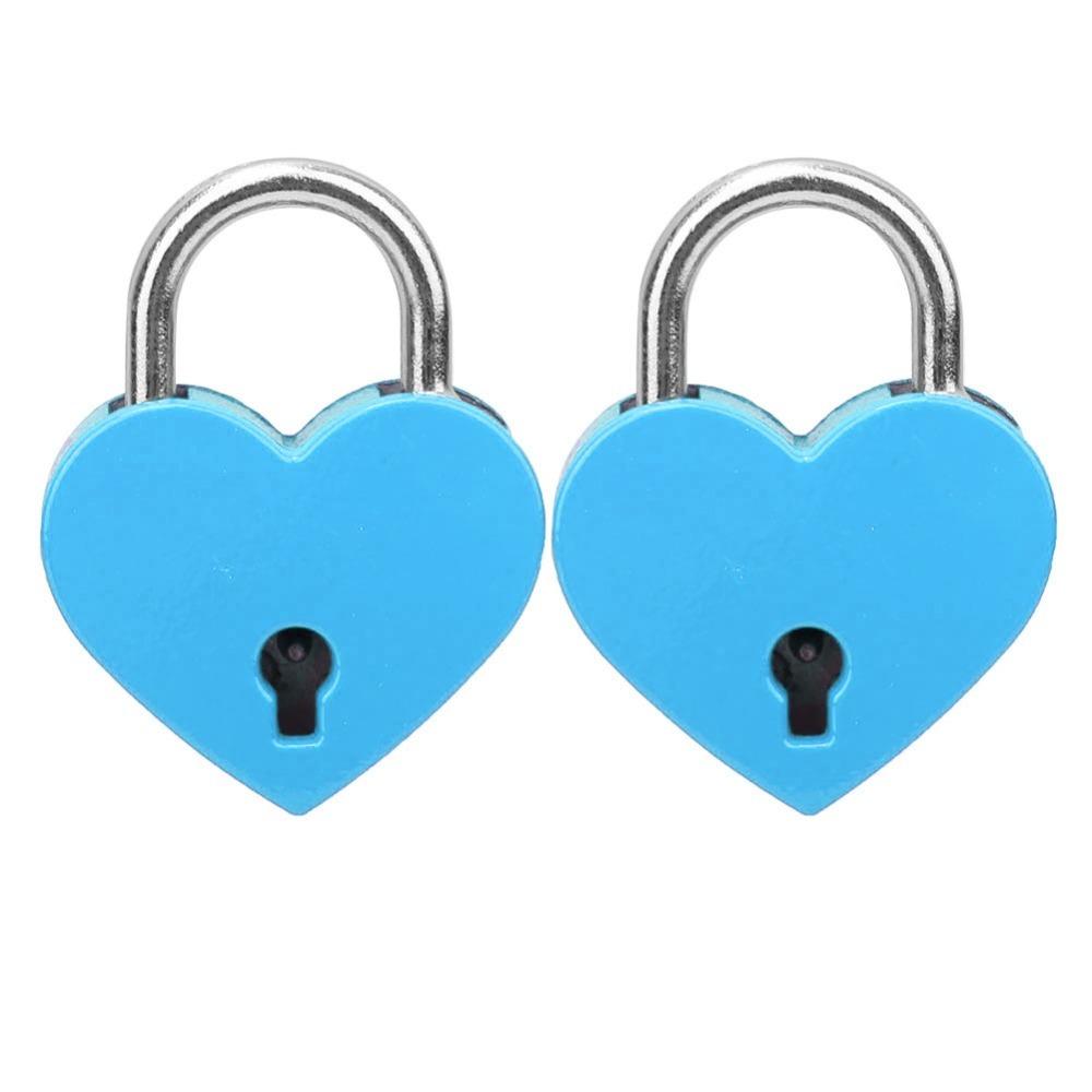 2pcs With Keys Metal Padlock 30x39mm Size Love Lock Padlock  For Romantic Occasions
