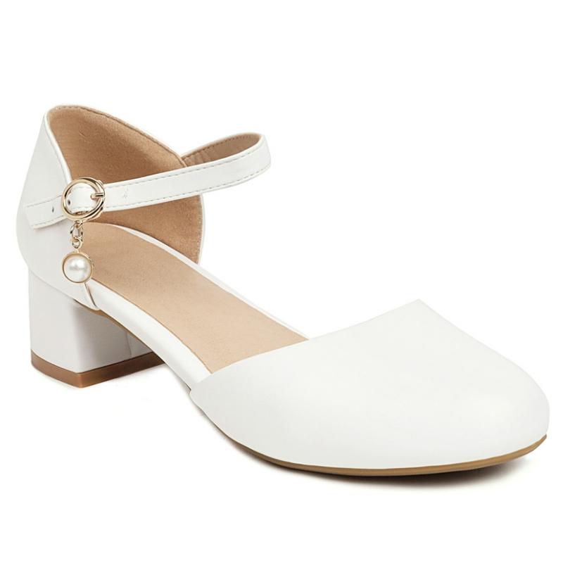 Pásky Nízké Podpatky Dámské Mary Janes Boty Léto Pohodlné Elegantní Krátký Podpatek Párty Svatba Kancelářská Obuv Dívky Velká Velikost