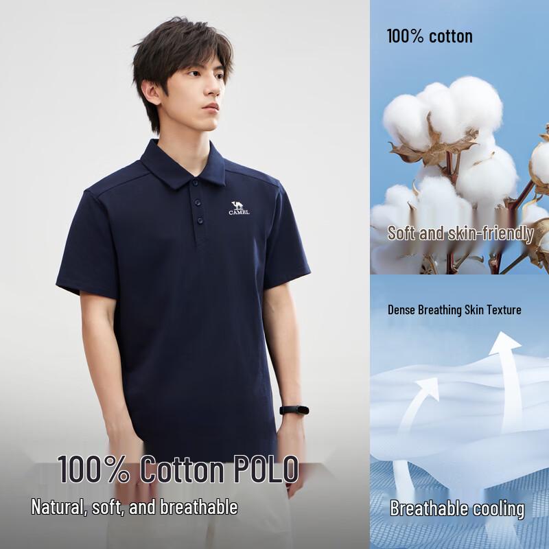 CAMEL Men s Heavyweight Short Sleeve Polo Shirt L