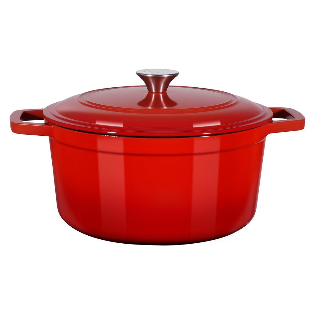 Enameled Cast Iron Dutch Oven, 5.7L Pot with Lid and Dual Handles, Heavy-Duty Durable Cookware Pan, Oven Induction Compatible up to 260 , for