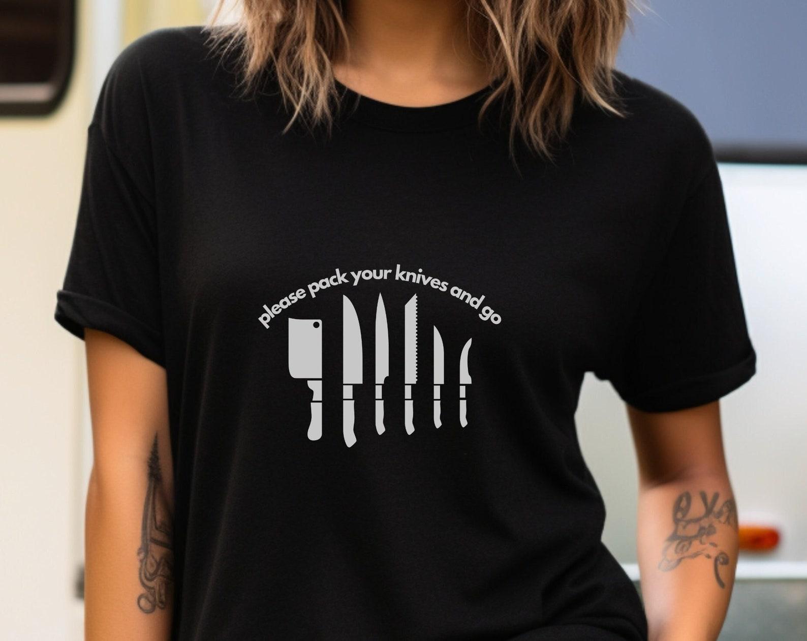 Please Pack Your Knives and Go T-Shirt Top Chef Bravo Shirt Top Chef Fan Apparel Top Chef Merchandise Gift for Foodie Reality TV Gift M