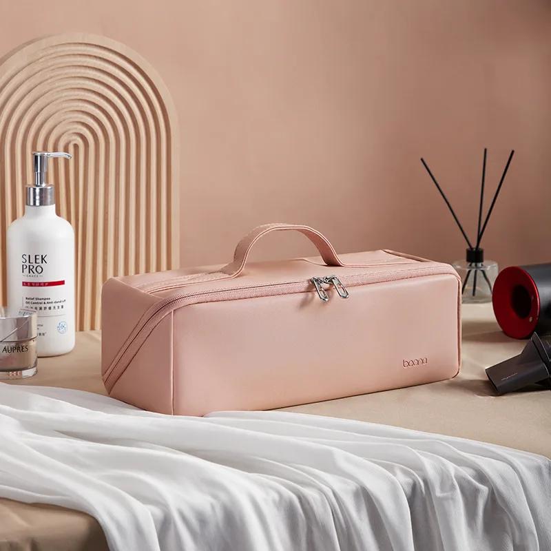 Hårfön Förvaringsväska PU-läder Bärbar Dammtät Vattentät Reseorganisatör Förvaringsfodral Väskor Sminkväska För Kvinnor Dyson