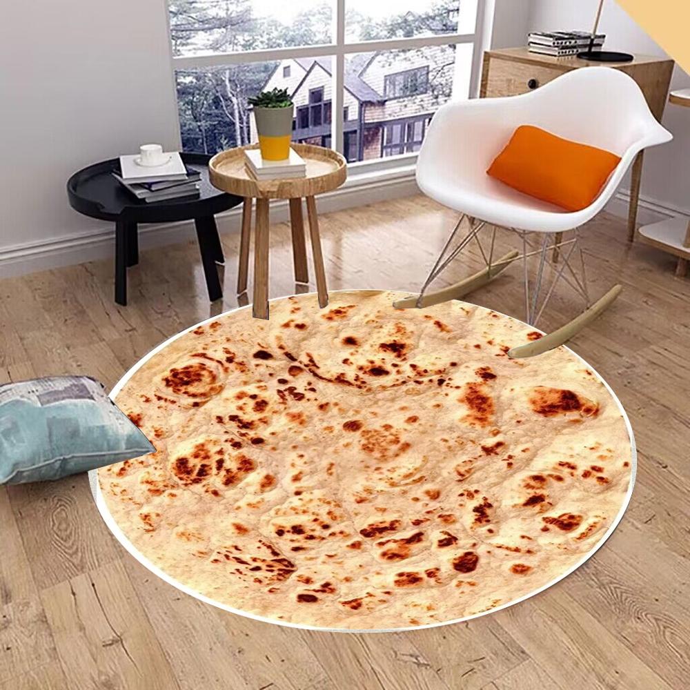 Pizza Fruit Egg Pattern Carpet Circular Anti Slip Home Cushion Large Indoor and Outdoor Floor Mat Welcome Door Mat