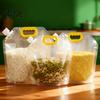 Reusable Food Storage Bags 5PCS Grain Bag with Handle, Large Capacity Cereal Container, Vertical Standing Pouch Organizer, Moisture Proof for