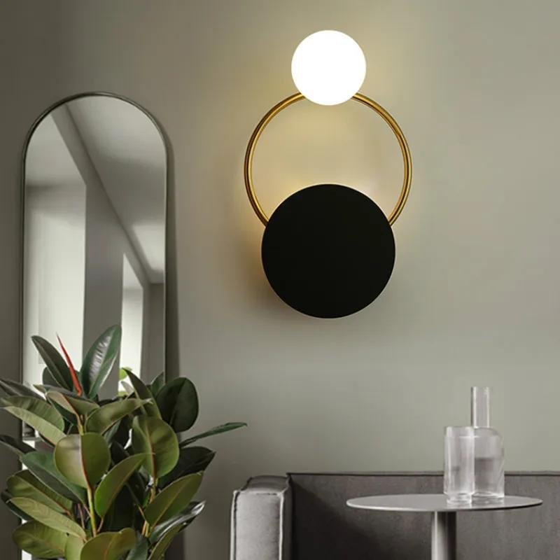 Nordic Led Wall Lamp Postmodern Iron Wall Lamps For Living Room Bedroom Stairs Loft Decor Bedside Wall Light Bathroom Fixtures