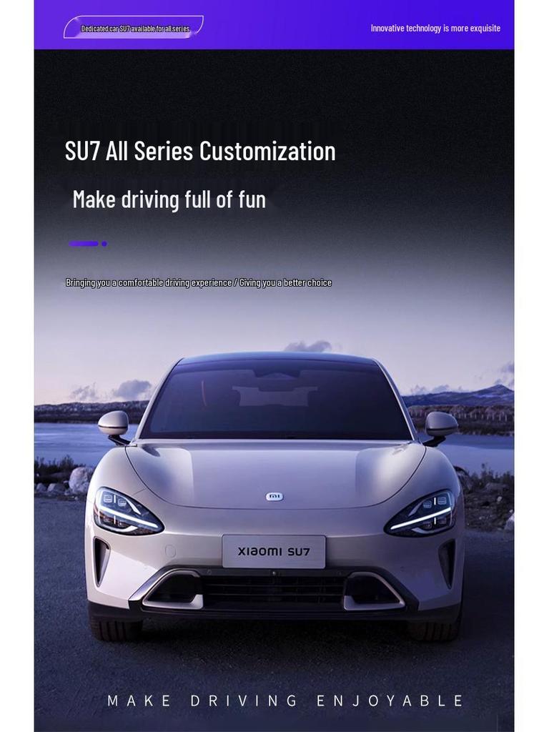Compatible with 25 Xiaomi SU7 Models, Original Color TPE Floor Mats, Front and Rear Trunk Mats, Full Coverage Car Floor Mats.