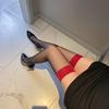 Red-Edged Black Silk Thigh-High Stockings for Women