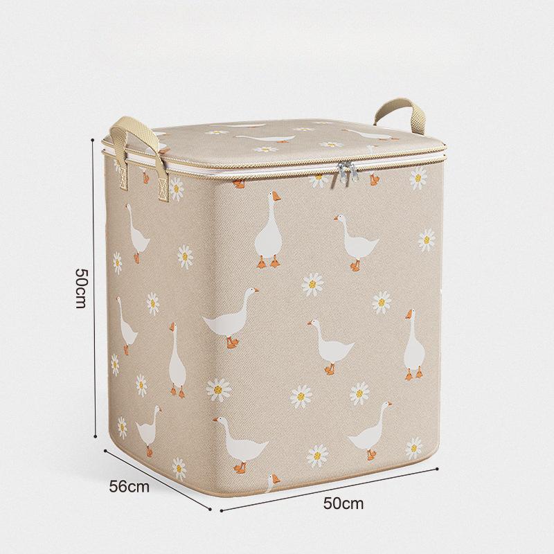 Cute Daisy and Duck Quilt Storage Bag Dustproof Organizer Wardrobe Space Saving Bag Travel Moving Bedding Storage Organization