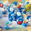 153PCS Ocean Themed Birthday Party Balloon Set Shark Bubble Fish Clownfish Crab Octopus Themed Party, Celebration Decoration