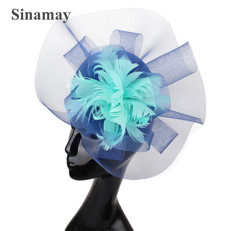 

European And American Bride Hair Accessories Feather Headgear Popular Banquet Photo Top Hat Pp Imitation Hemp Headgear