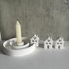 New DIY Concrete Love House Candle Holder Mold Handmade House Candlestick Silicone Molds Plaster Resin Making Home Crafts Decor