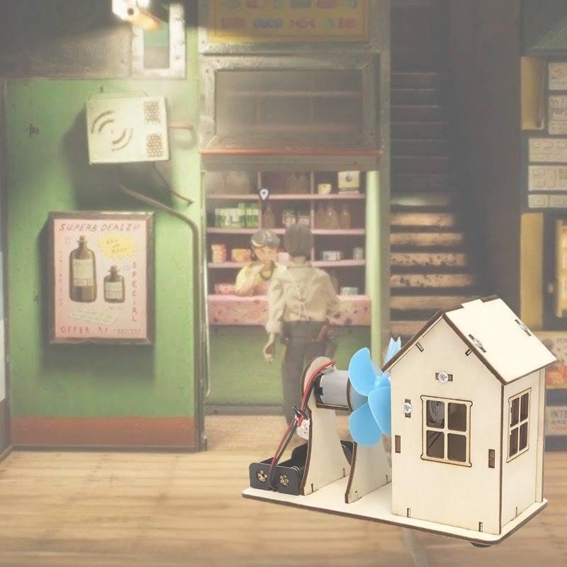 Stem Kids Educational Diy Wind Power Station Wooden Kit For Science Learning