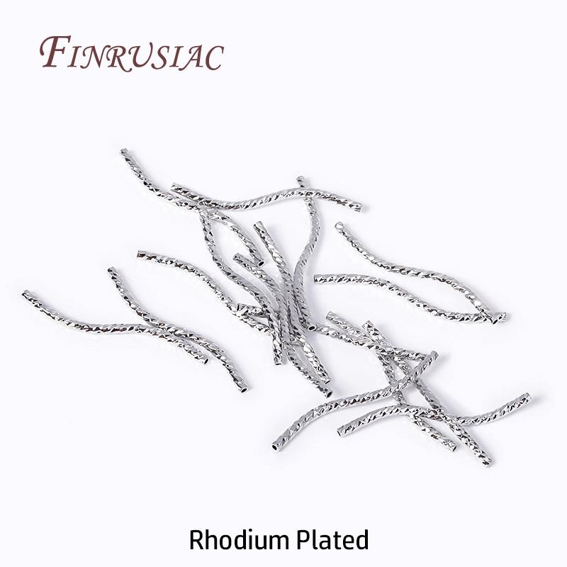 Handmade DIY Jewellery Findings Components 18K Gold Plated S Shape Curved Tube Brass Metal Twisted Tube Beads Connector