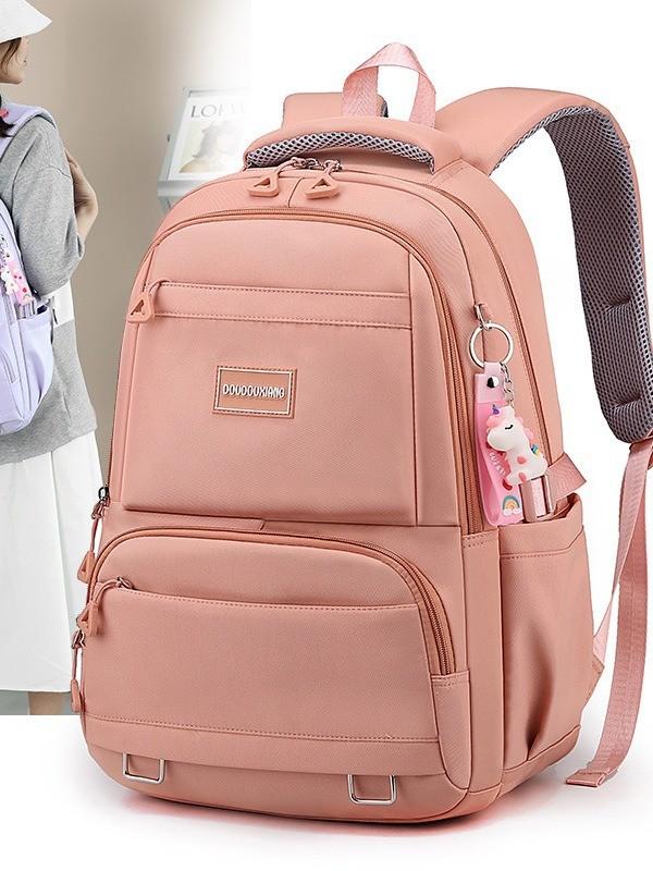 Mochila Escolar de Nailon Para Adolescentes Con Múltiples Compartimentos Diseño Impermeable Para Estudiantes
