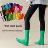 Bunte Damen Kniehohe Candy Color Scrunch Socken - Trendy, Ganzjährig, Mittelhoher Schaft, Einfache Tanz Baumwollsocken