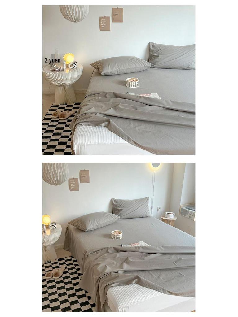 1.5m Single Bed Cotton Sheet & Pillowcase Set, Fitted for Dorms - Winter Edition