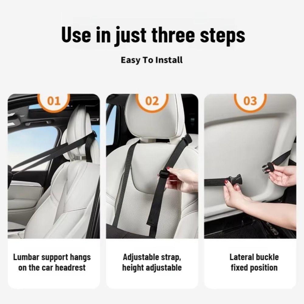 Ergonomic Car Lumbar Support Cushion Breathable Car Waist Pad Driving Lumbar Pillow Household Use
