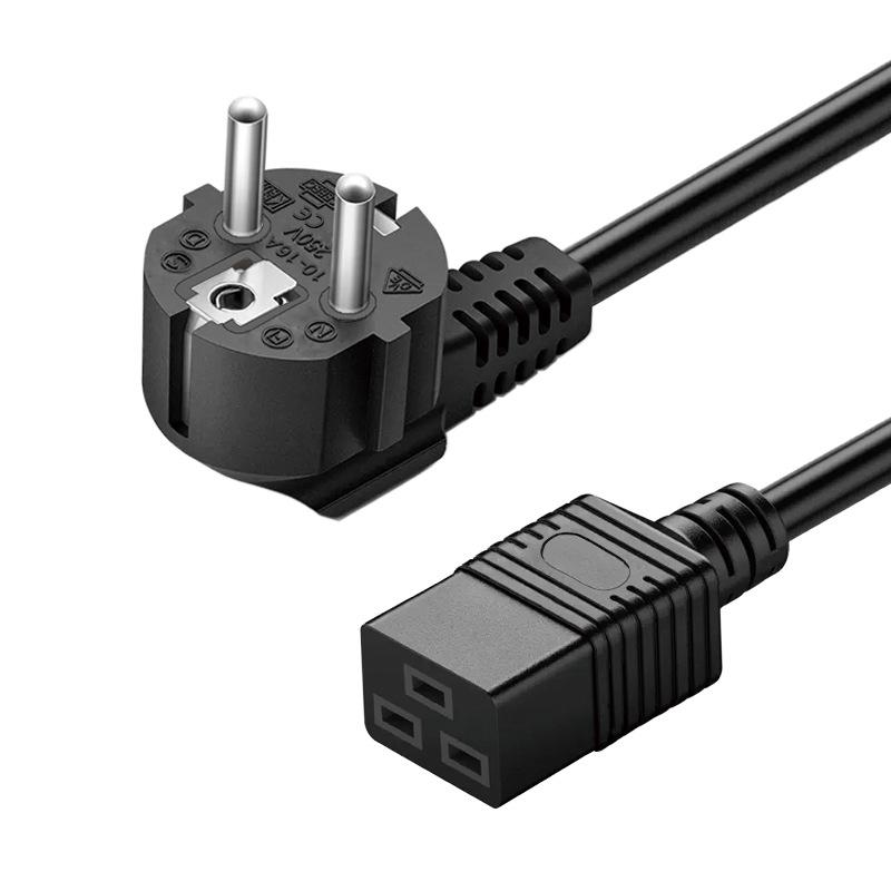 

European Standard Pure Copper C19 PDU Server Power Cord, 3-Core, 1.5/2.5 Square, 1.5 Meters, for Industrial Computers 3x1.5 1m