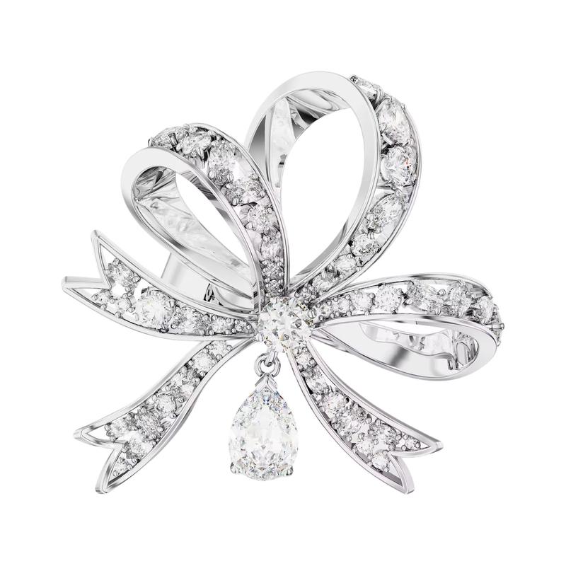 Swarovski Hyperbola Graphic Design Ring Women s Silver 5647731