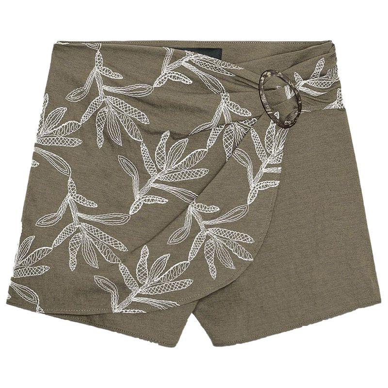 

Zaprha 2025 Autumn New Women Fashion Contrast Color Embroidered Front Double Placket High Waist Skirt Pants 3564157 Khaki L