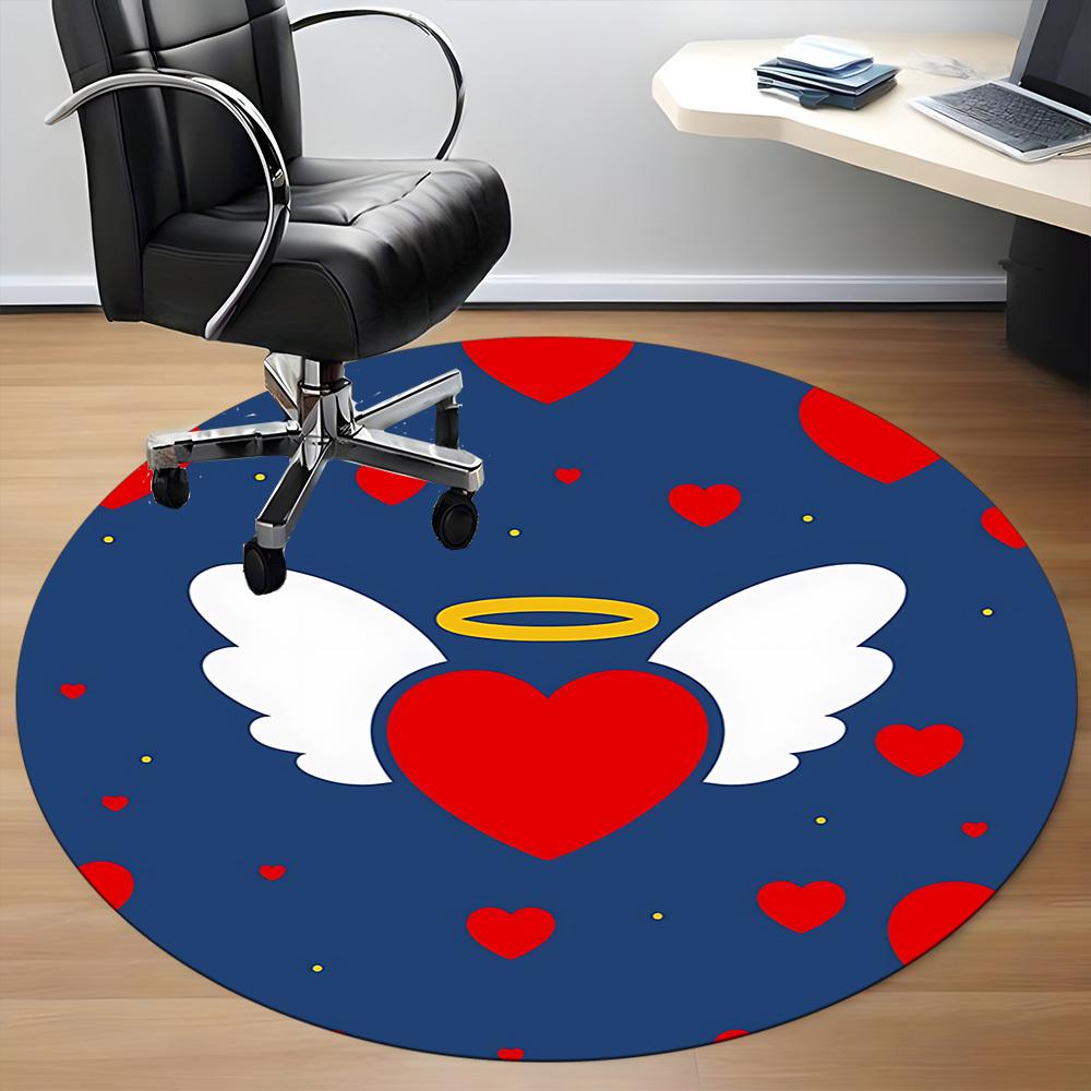 1pc Angel Heart Wings Chair Carpet for Office, Non-slip, Soft and Durable Office Rug for  Decoration, Perfect for Office yy251229204