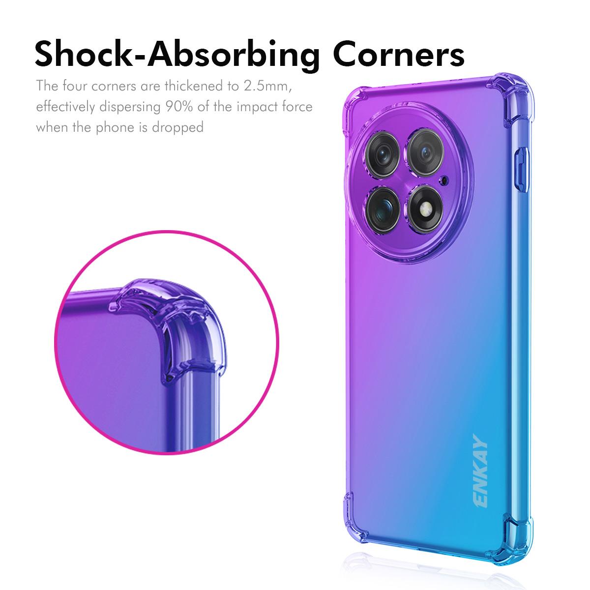 

For OnePlus 13 TPU Case ENKAY Thickened Four Corner Drop-proof Phone Back Cover Purple/Gold