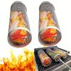 BBQ Rolling Grill Basket Stainless Steel Wire Mesh Barbecue Rack with HooK Portable Outdoor Camping Picnic Cookware Cooking Tool