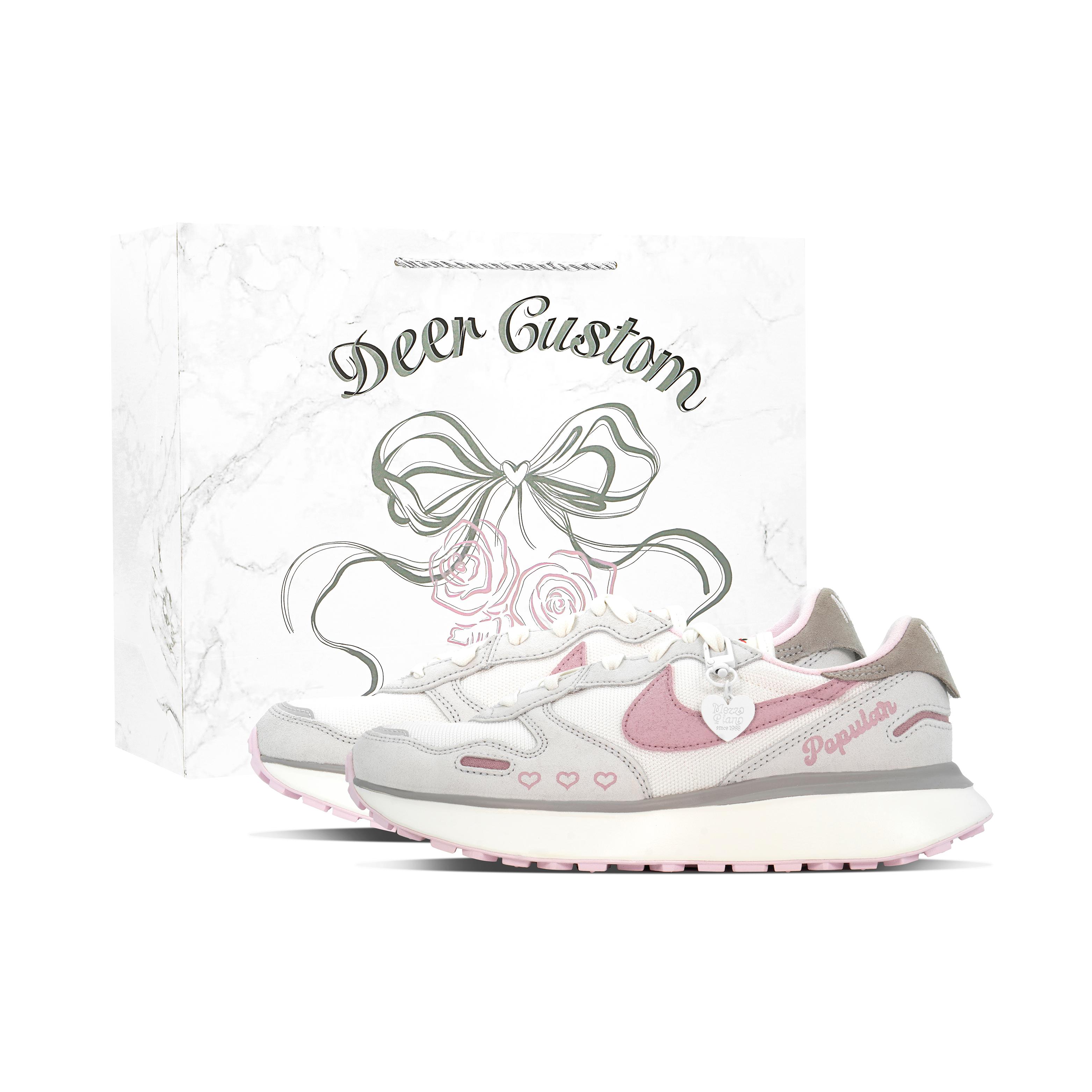 

Nike Phoenix Waffle Cushioning Low top Running Shoes Women s Gray White Pink HV5993-161(Team84-S-BOX) 35.5