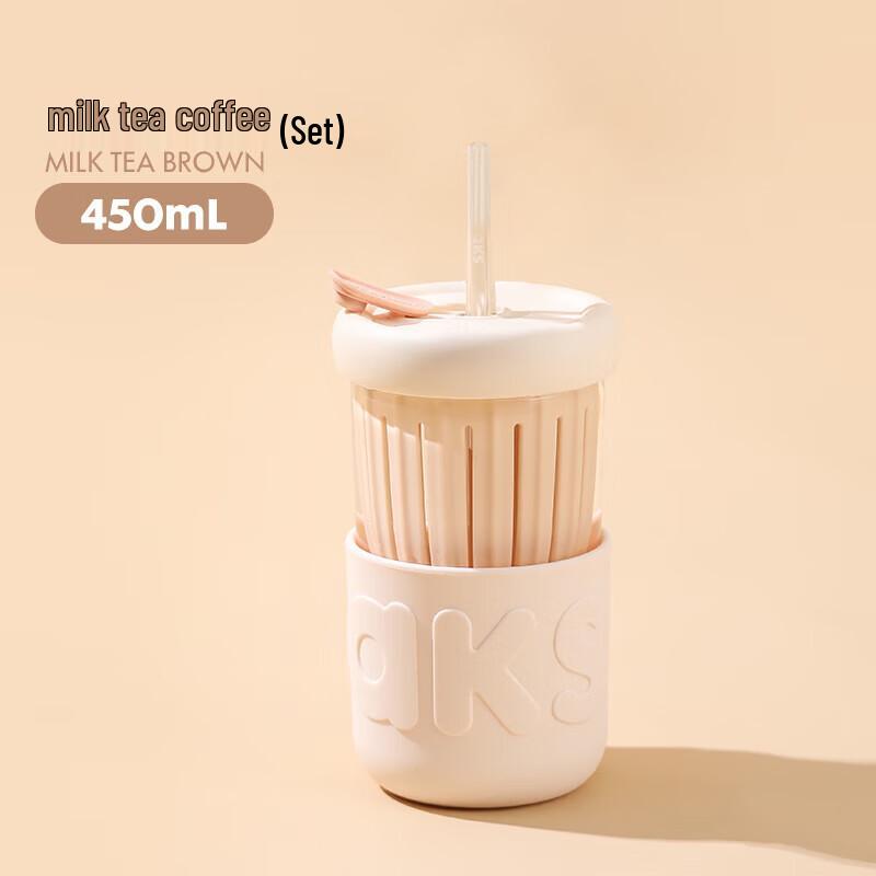 AKS Tea Infuser Glass Straw Bottle