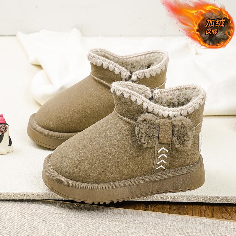 Children's snow boots new winter girls snow cotton baby shoes winter shoes piled thickened cotton shoes northeast