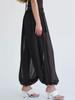 Europäische & Amerikanische Damen Chiffon Laternenhose - Frühling/Herbst 2025, Dunkel Locker, Schlankmachend, Lässige Jogginghose