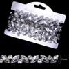 1pc Motif Rhinestone Ribbon Hot Fix Glass Crystal Rhinestone Trim Chain for DIY Shoes, bags, Dresses Decoration