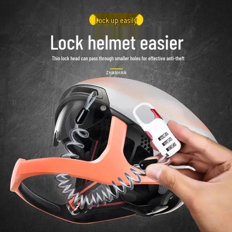 Steel Cable Combination Padlock, Outdoor Electric Vehicle/Bicycle/Helmet Lock, Free Shipping