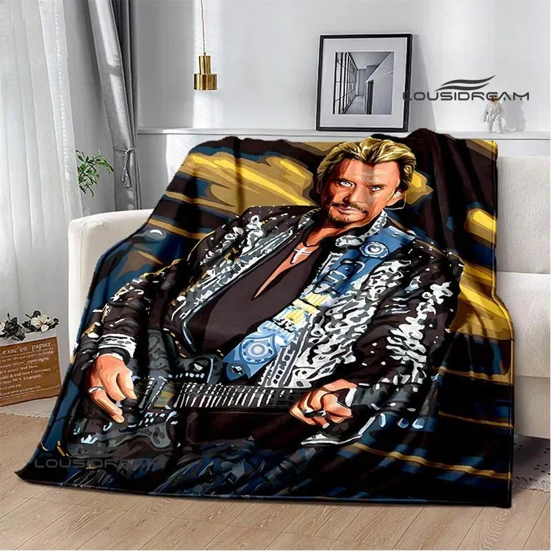 French Rock Star Johnny Hallyday Blanket Flannel Blanket Home Travel Blanket Fashion Warm Blanket Bed Linings Birthday Gift