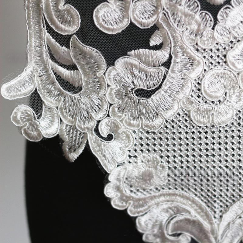 1Pc Applique Wedding Dresses Rayon Fabric Stickers Diy Handmade Lace Flower Accessories Fabric Stickers Bedding