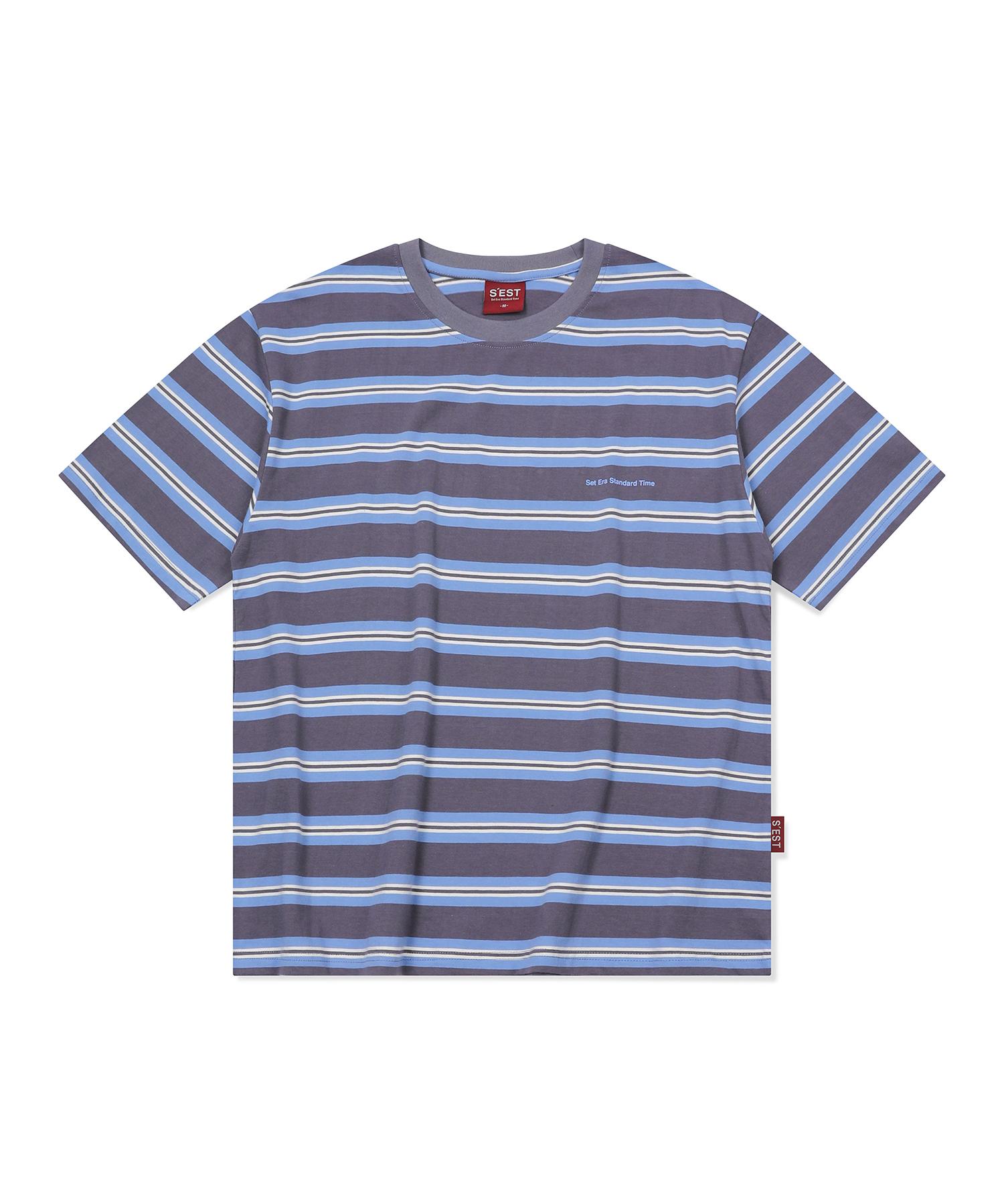 Siest Multi Stripe T-Shirts Sky Blue M