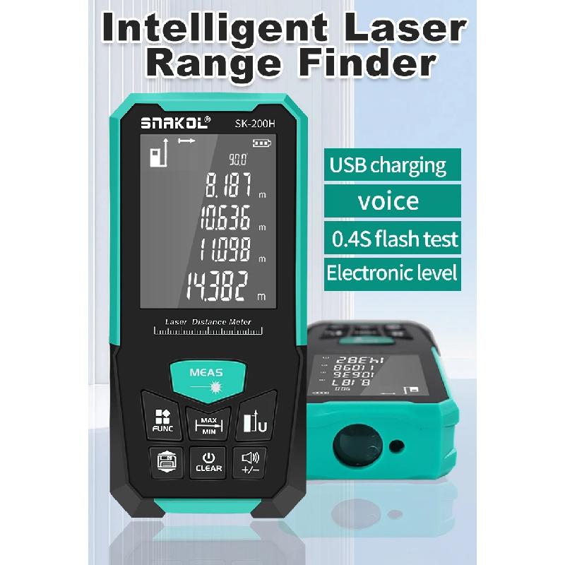 Snakol Laser Distance Meter 150M/200M Profesional Laser Tape Measure Rangefinder Trena Roulette Ruler Range Finder USB Charging
