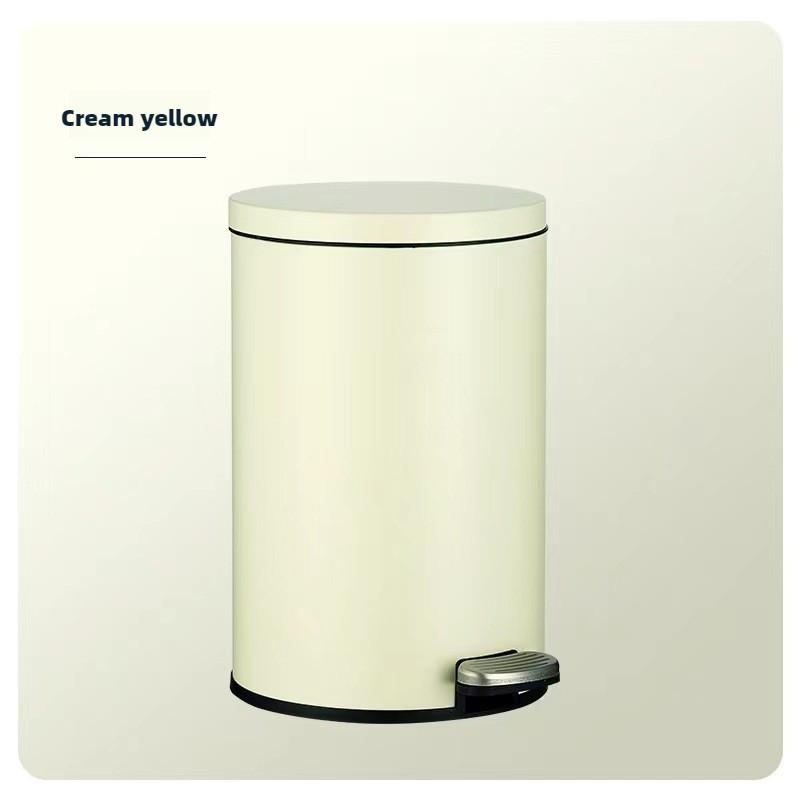Stainless Steel Garbage Bin Household Foot Pedal Rubbish Storage Basket Kitchen Bathroom Large Capacity Trash Can