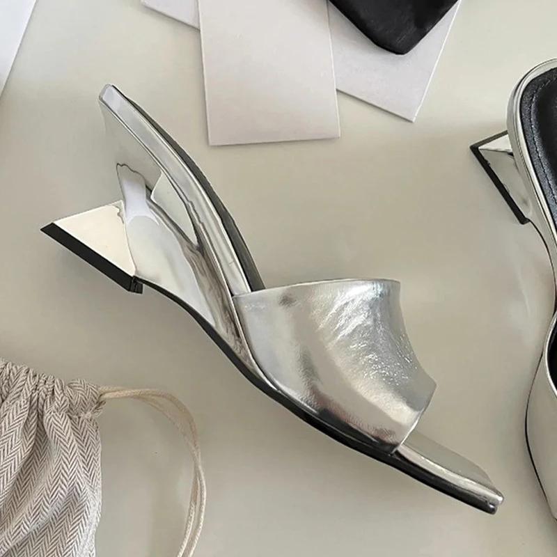 Fashion High Heels Women's Slippers Designer Heeled Sandals Woman Shoes Summer 2025 Elegant Pumps Flip Flops Slides Sandalias De Mujer