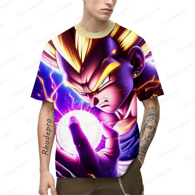 Anime Men's Streetwear Dragon ball T-Shirt Goku Super Saiya Clothing Tops Children's Harajuku Style Shirts 2024 Trend