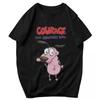Herren T-Shirt 2025 Courage the Cowardly Dog Sommer Y2K Grafik Anime Unisex Oberteile T-Shirts